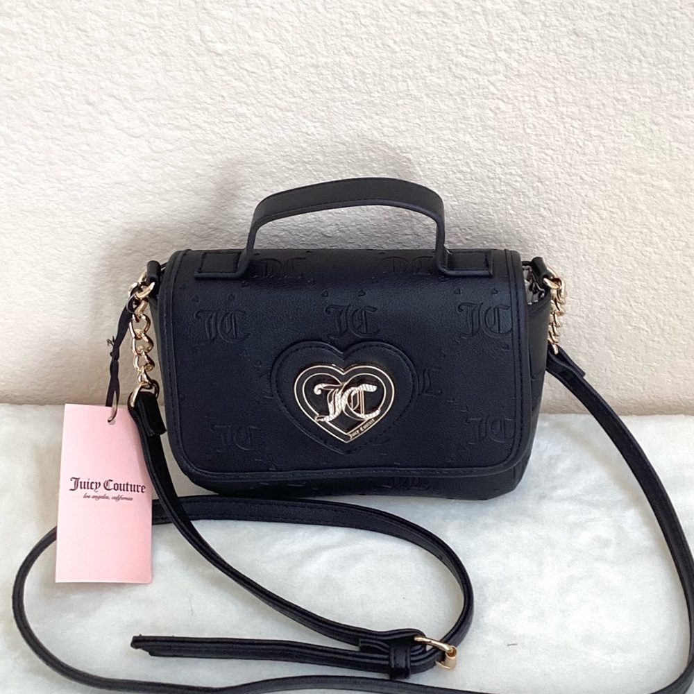NEW Juicy Couture Liquorice Only You N Me Flap Crossbody